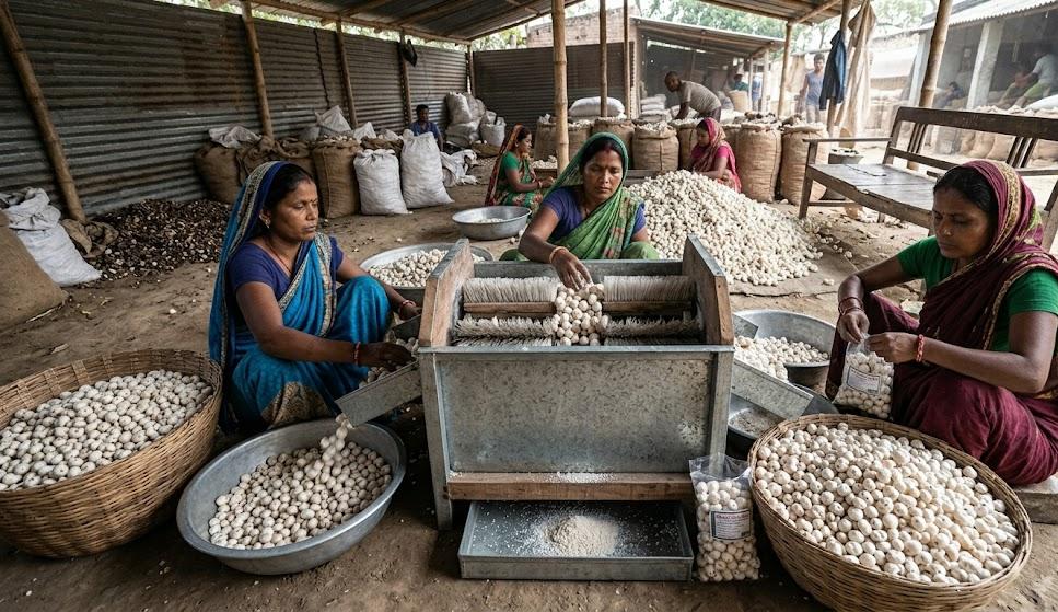 Polishing Makhana
